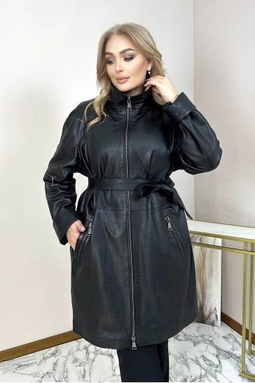 Женское кожаное пальто из натуральной кожи